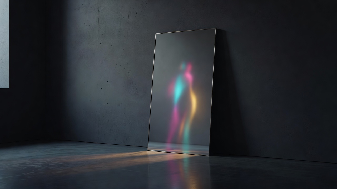 Ein Spiegel, der in einem stillen Raum weiches Licht einfängt